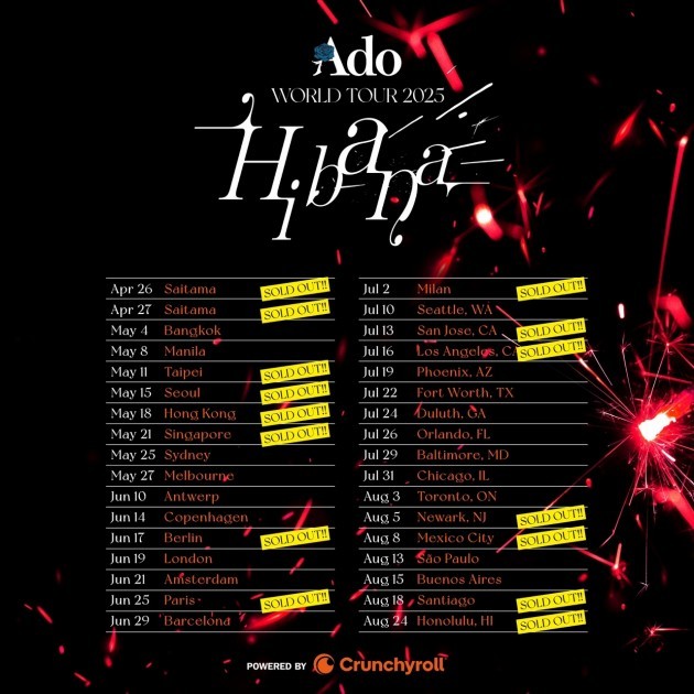  Ado WORLD TOUR 2025 “Hibana” Powered by Crunchyroll